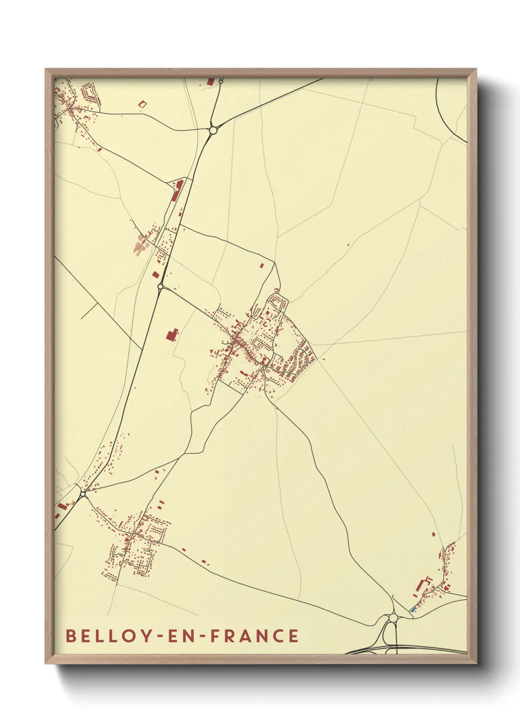 Une affiche de carte sur Belloy-en-France