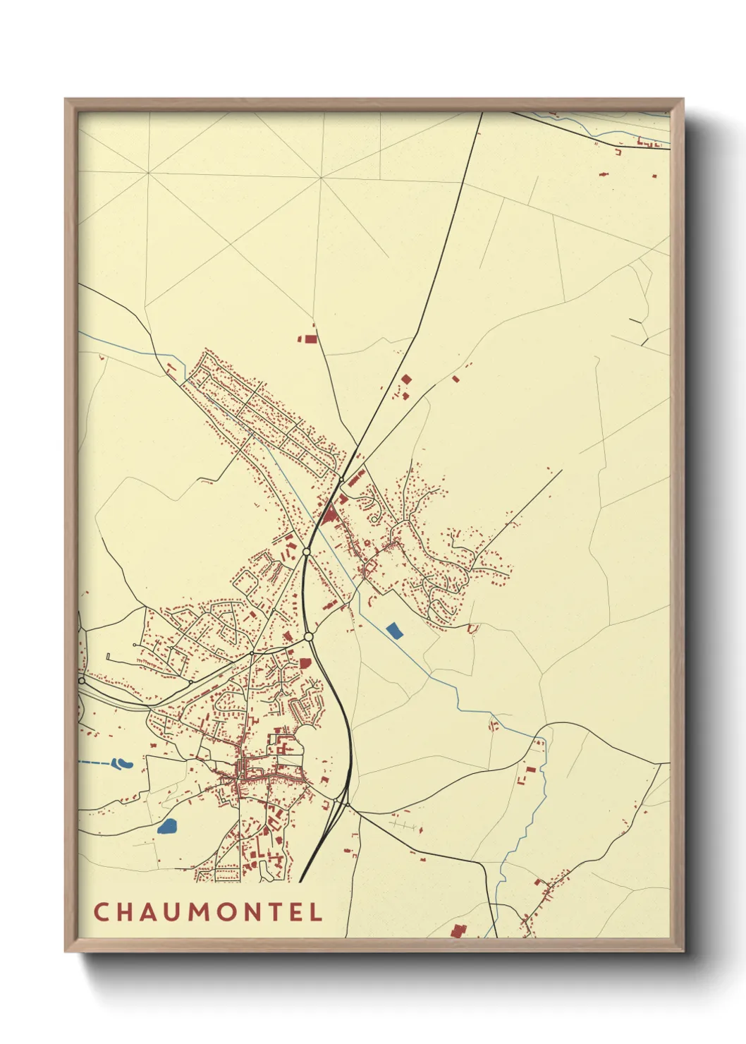 Une affiche de carte sur Chaumontel