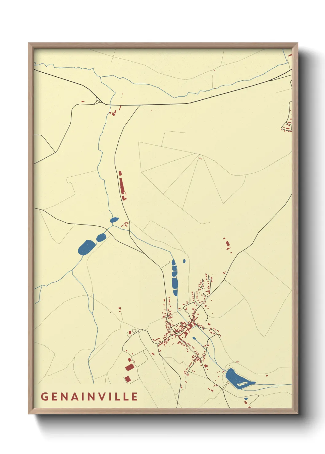 Une affiche de carte sur Genainville