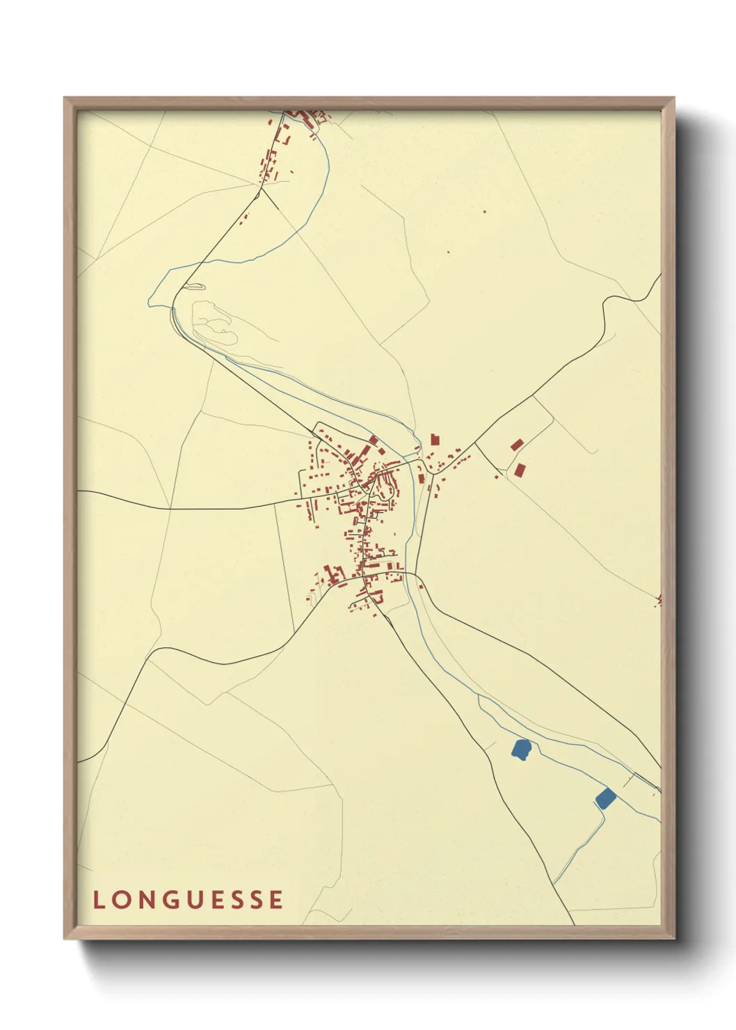 Une affiche de carte sur Longuesse