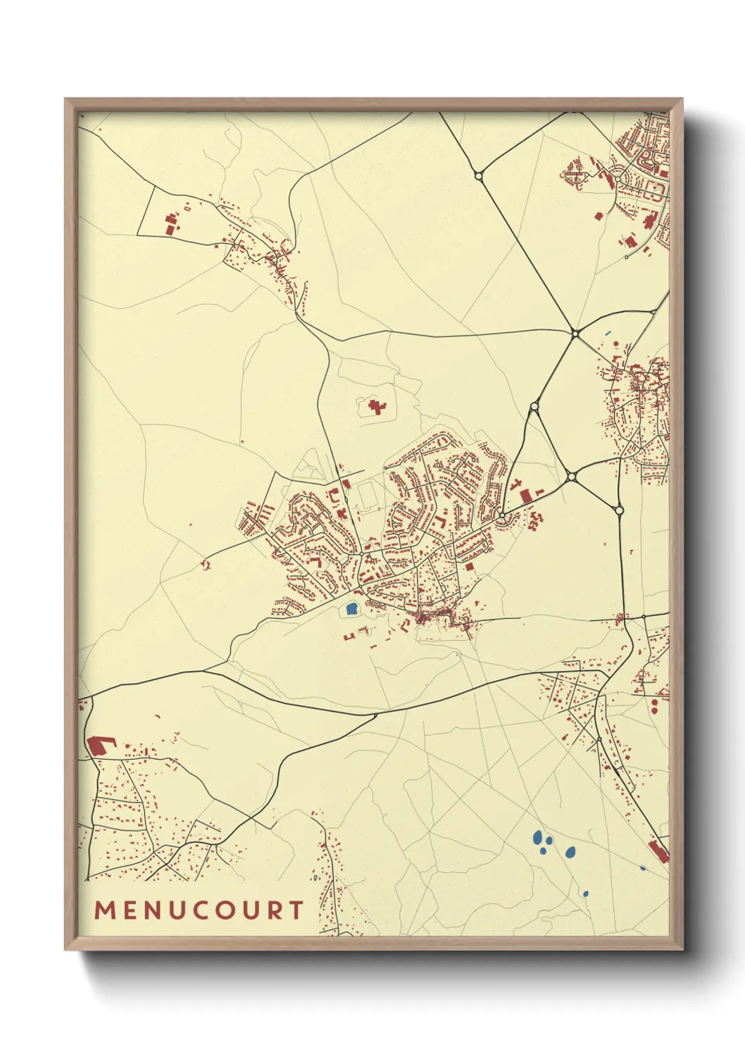 Une affiche de carte sur Menucourt