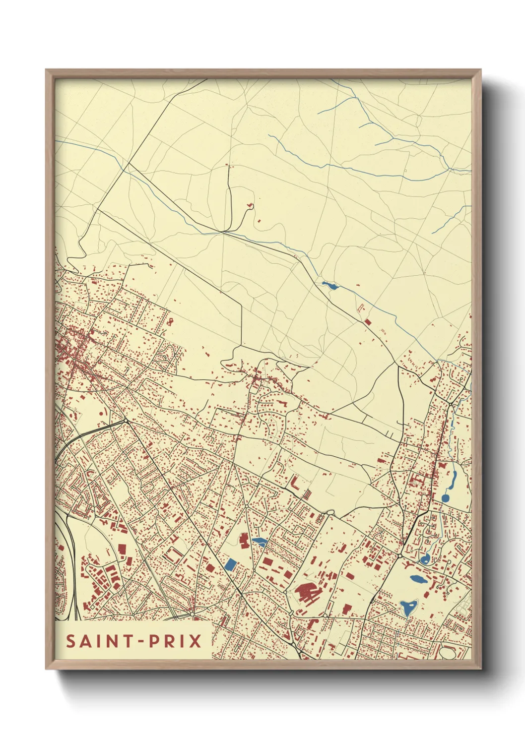 Une affiche de carte sur Saint-Prix
