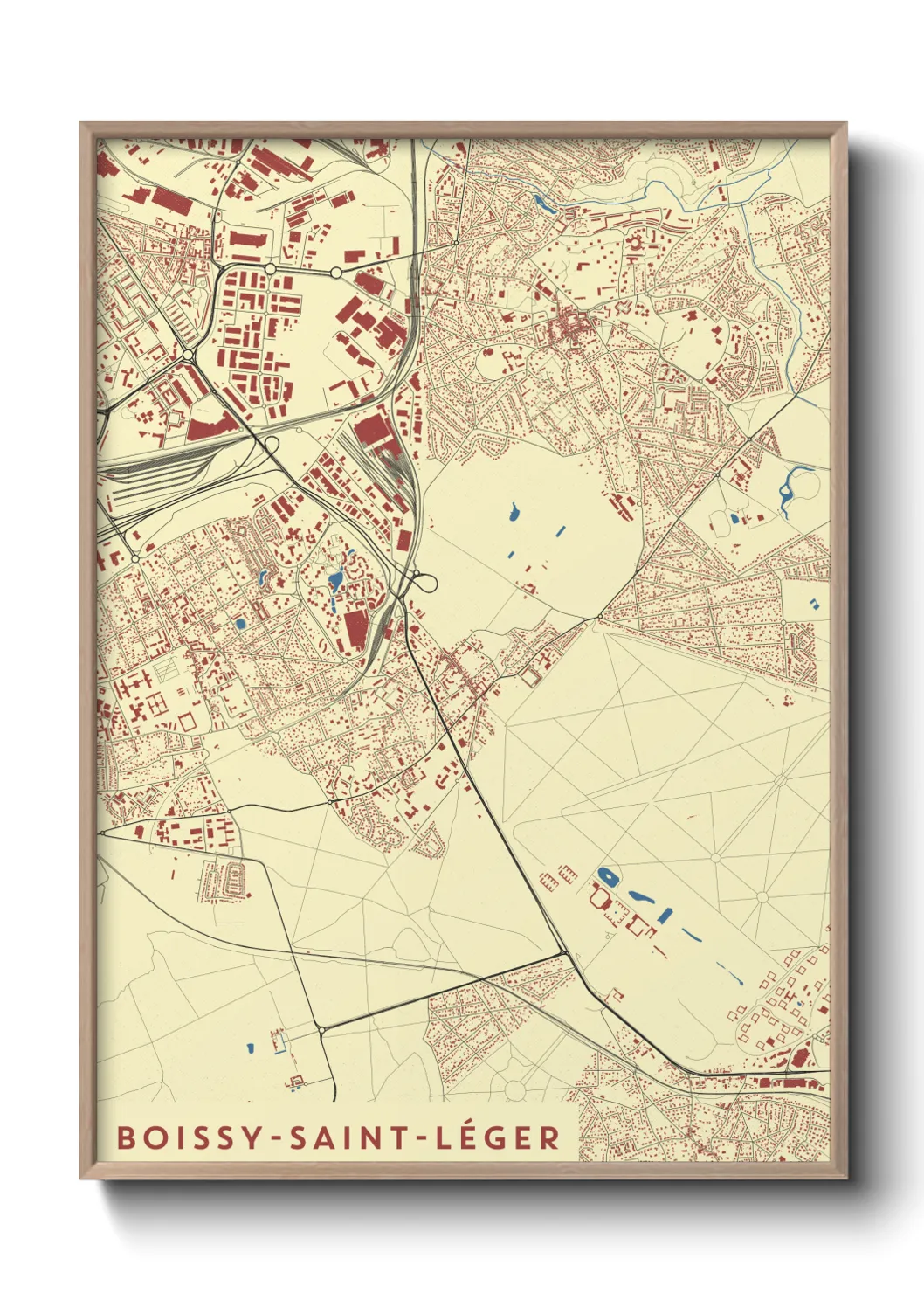 Une affiche de carte sur Boissy-Saint-Léger