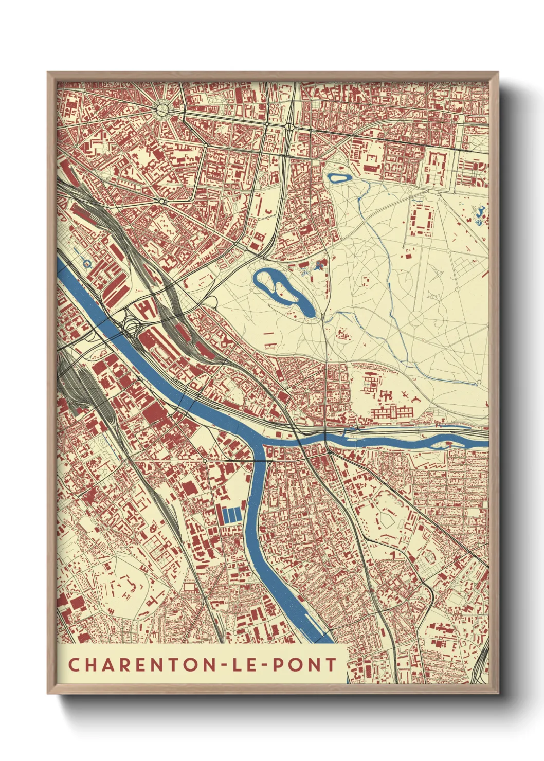 Une affiche de carte sur Charenton-le-Pont