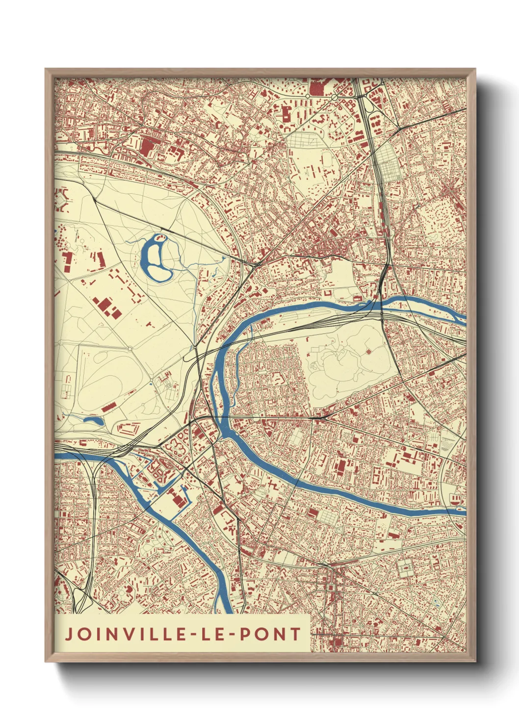 Une affiche de carte sur Joinville-le-Pont