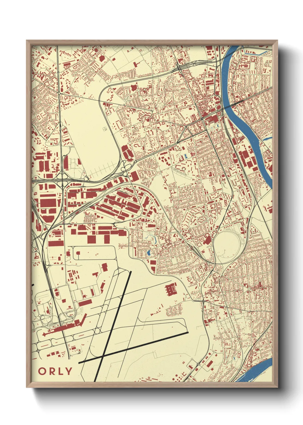 Une affiche de carte sur Orly