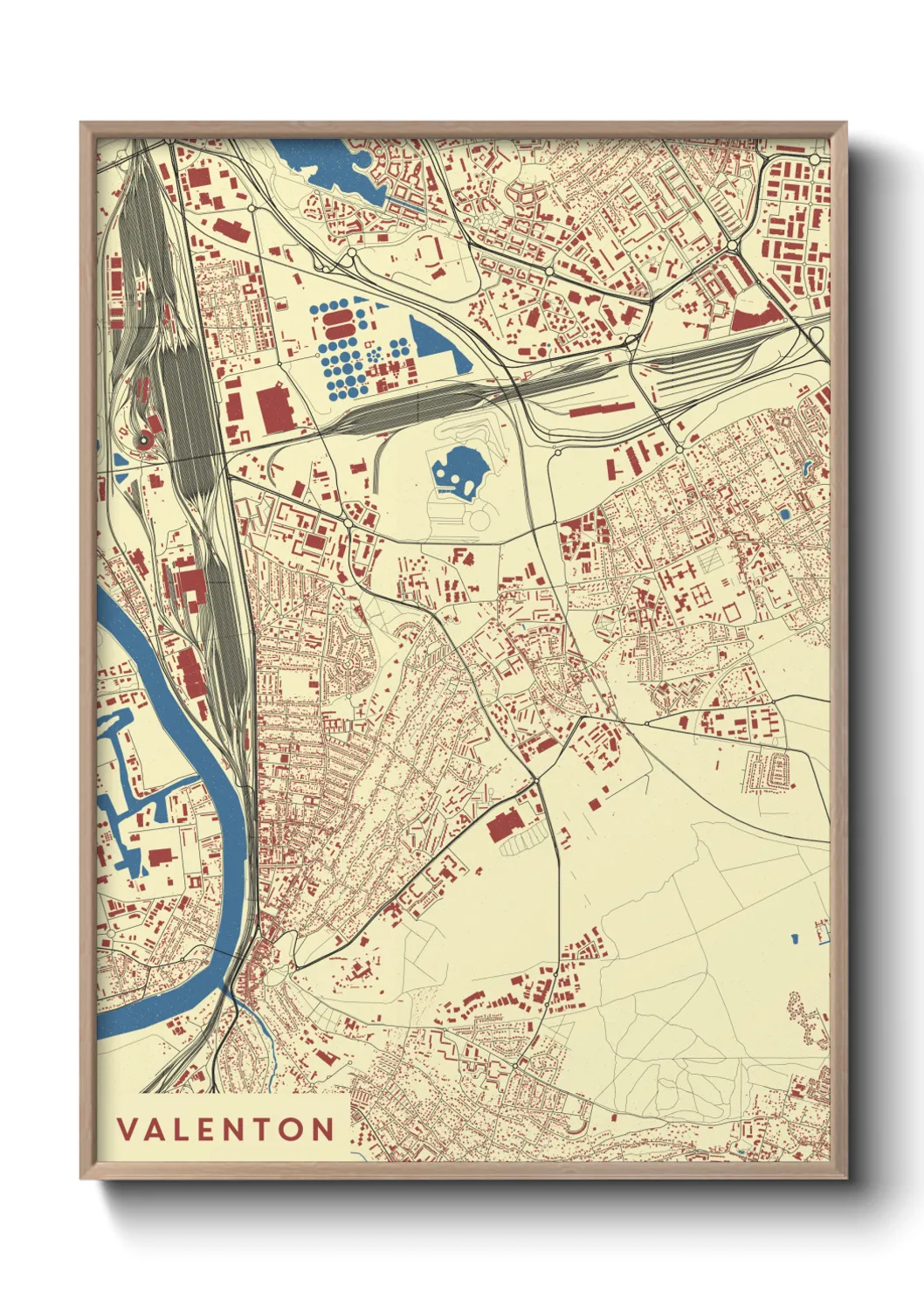 Une affiche de carte sur Valenton