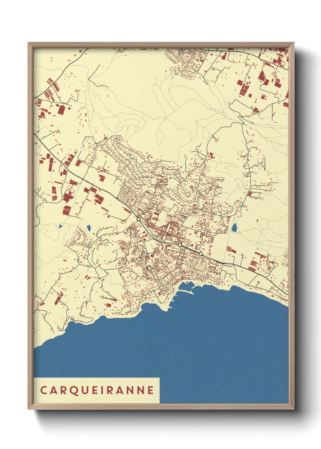 Une affiche de carte sur Carqueiranne