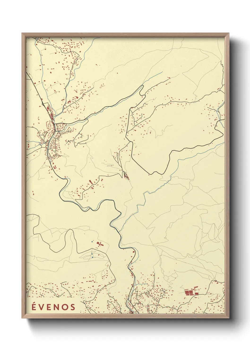 Une affiche de carte sur Évenos