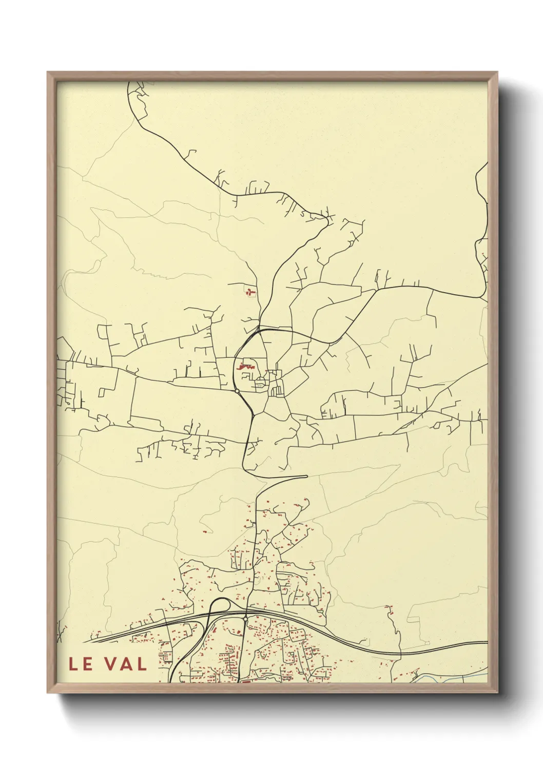 Une affiche de carte sur Le Val