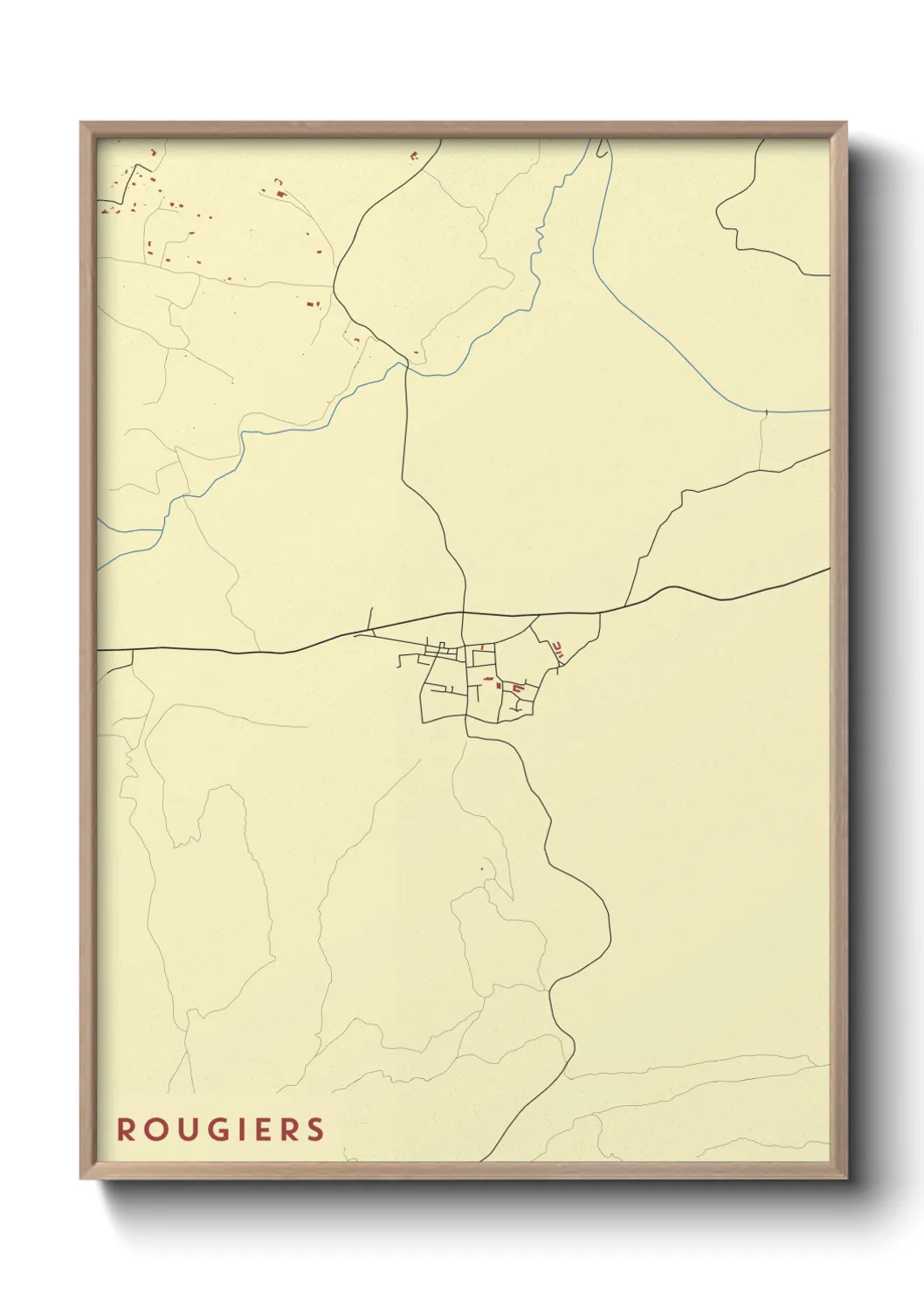 Une affiche de carte sur Rougiers