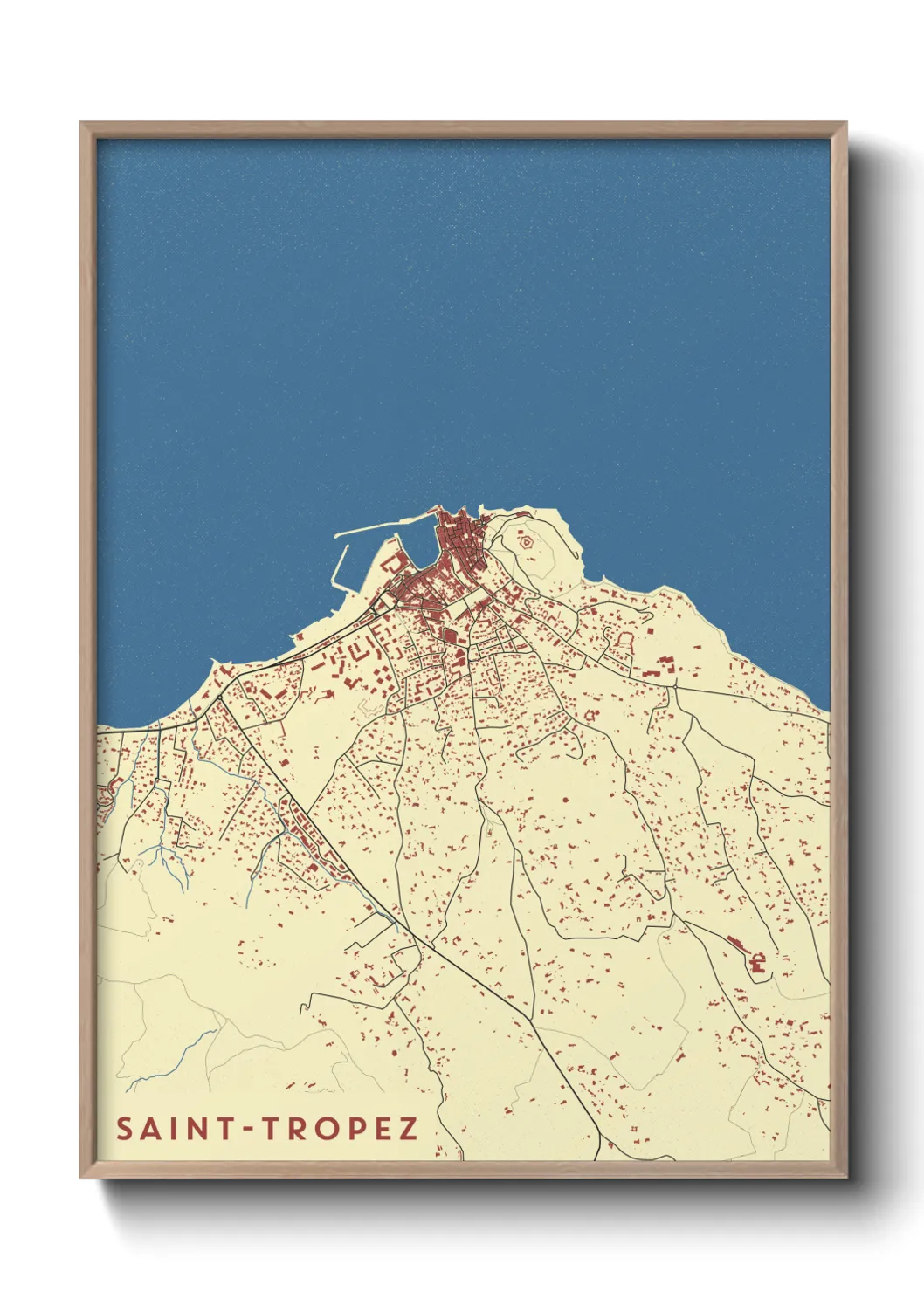 Une affiche de carte sur Saint-Tropez