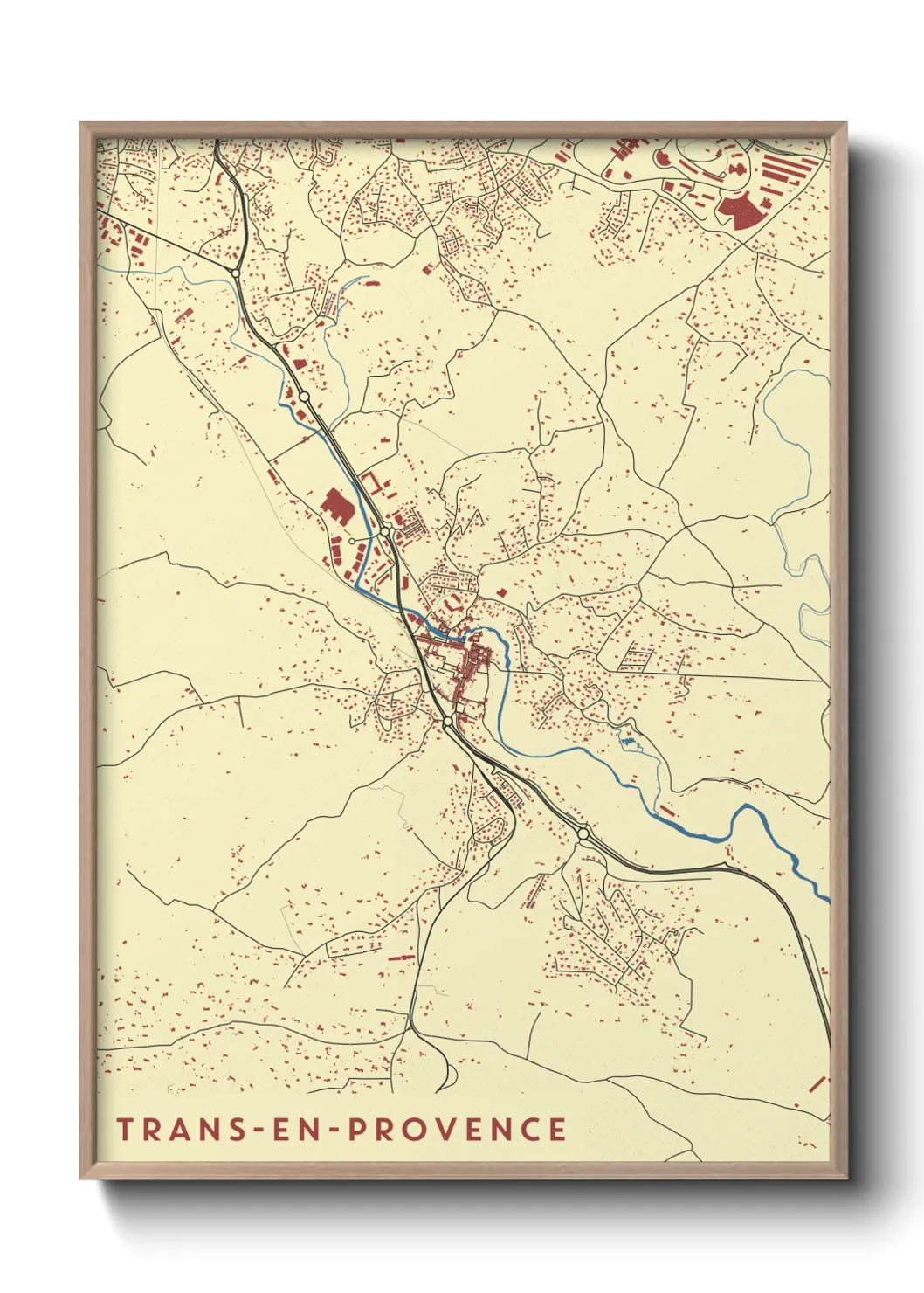 Une affiche de carte sur Trans-en-Provence
