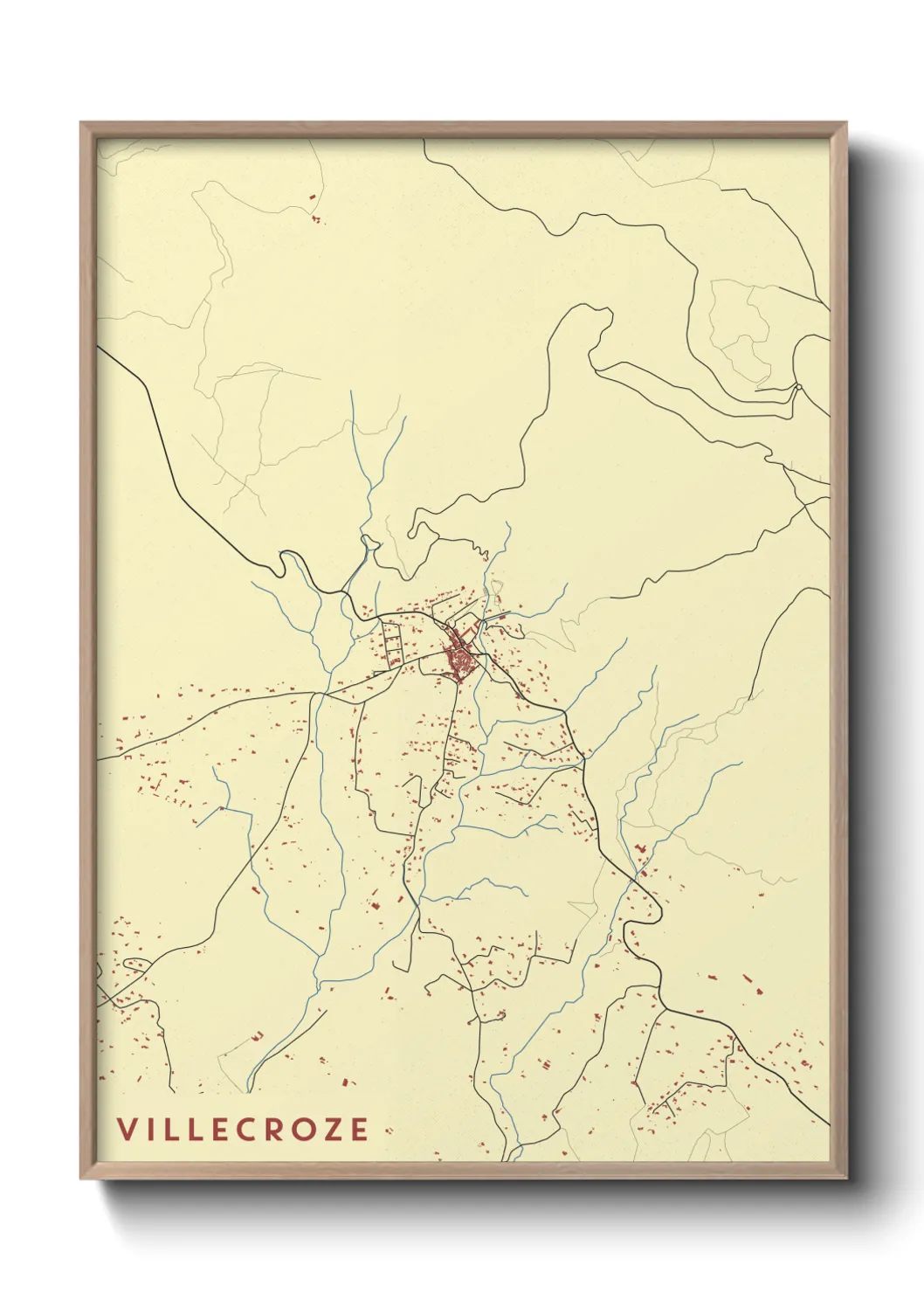 Une affiche de carte sur Villecroze