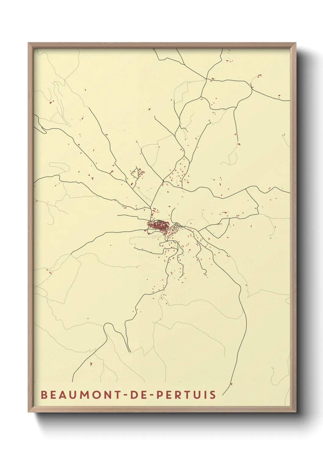 Une affiche de carte sur Beaumont-de-Pertuis