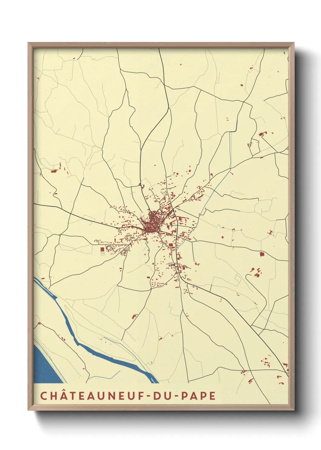 Une affiche de carte sur Châteauneuf-du-Pape