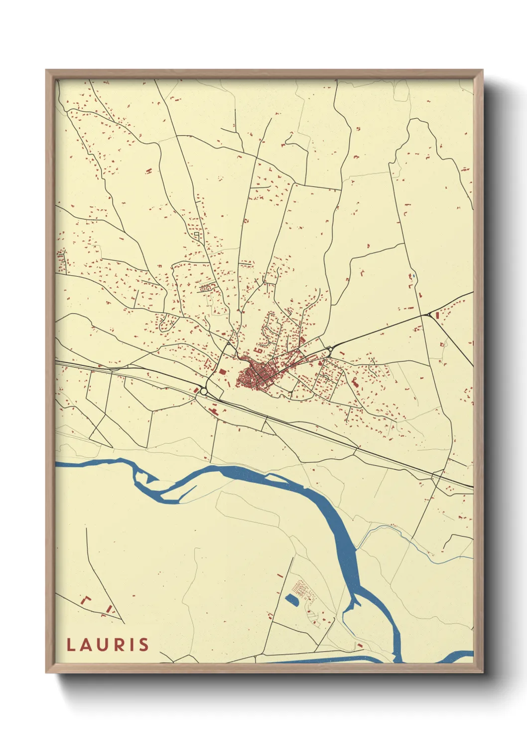 Une affiche de carte sur Lauris