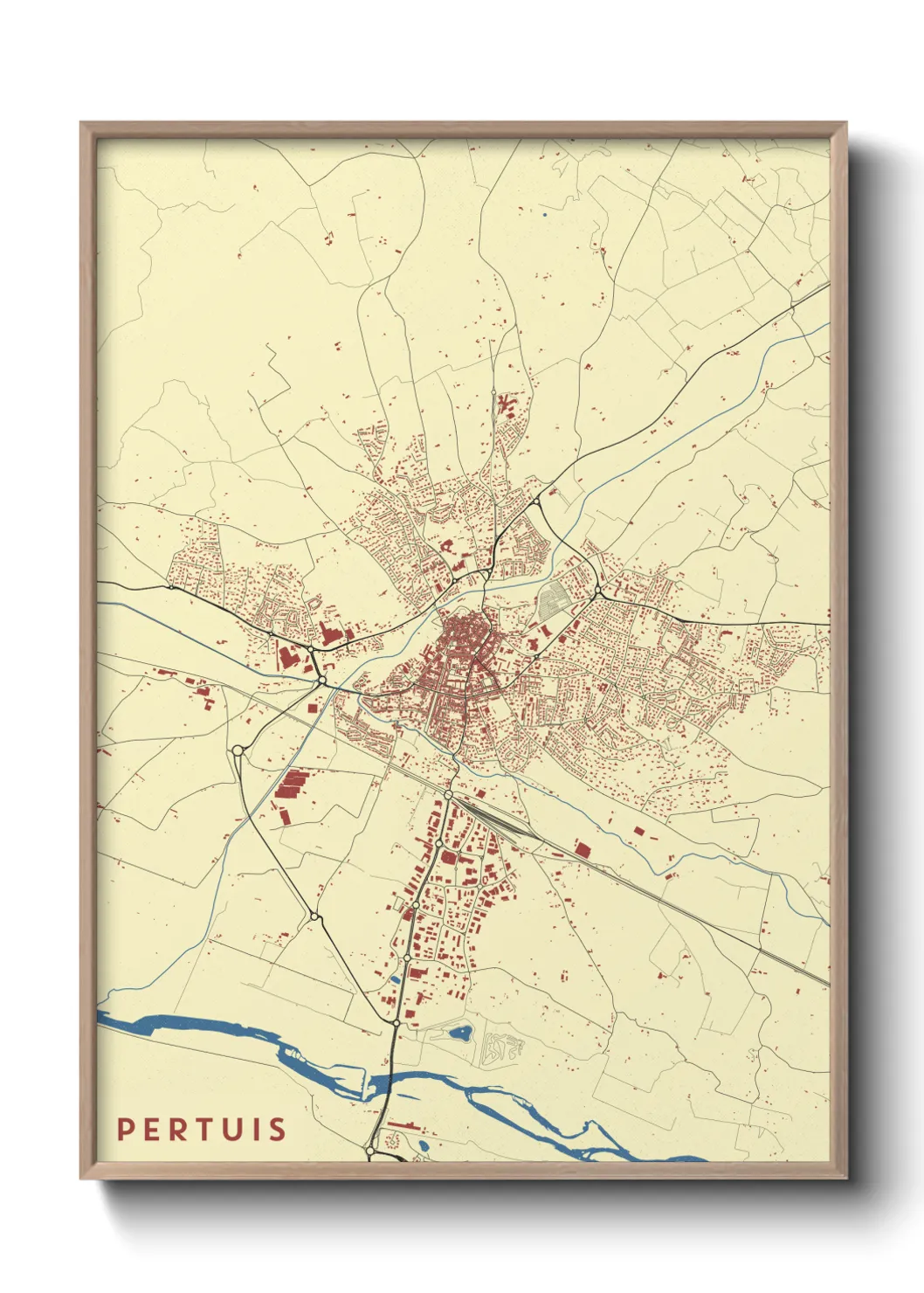 Une affiche de carte sur Pertuis