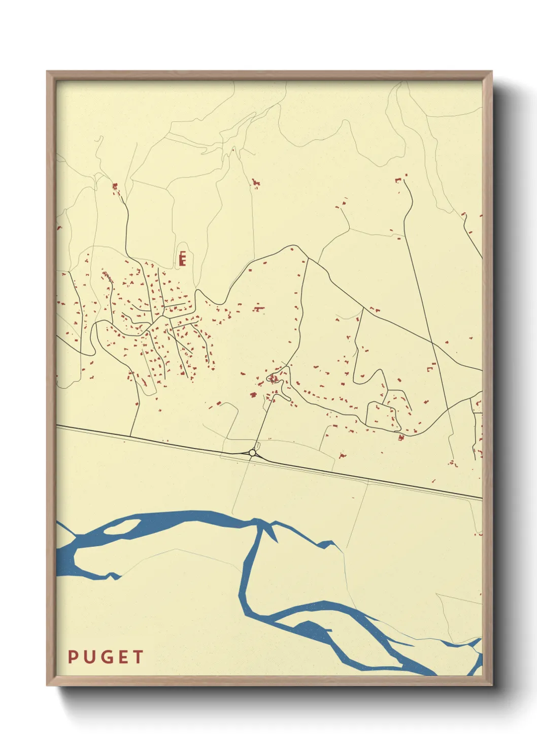 Une affiche de carte sur Puget