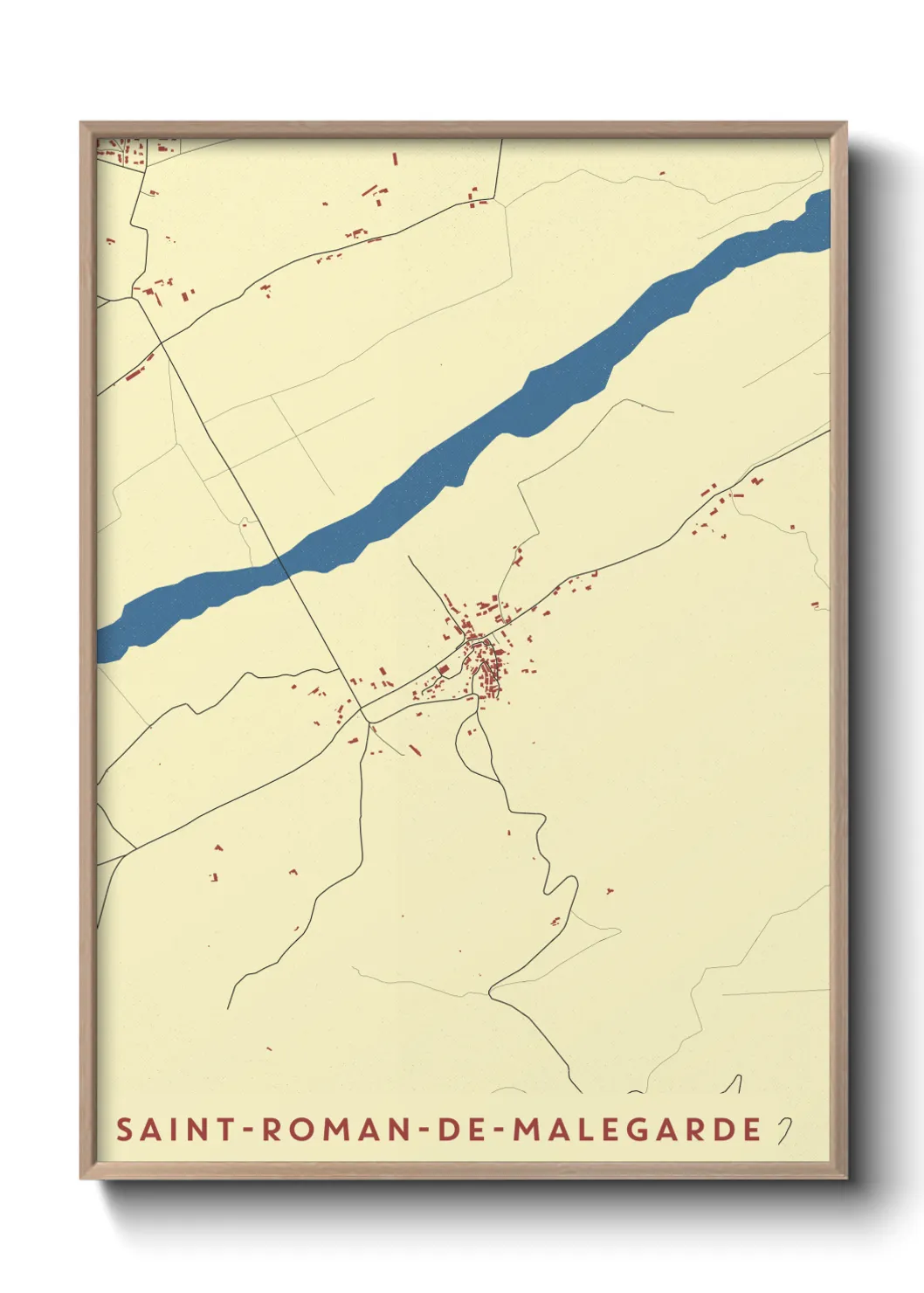 Une affiche de carte sur Saint-Roman-de-Malegarde
