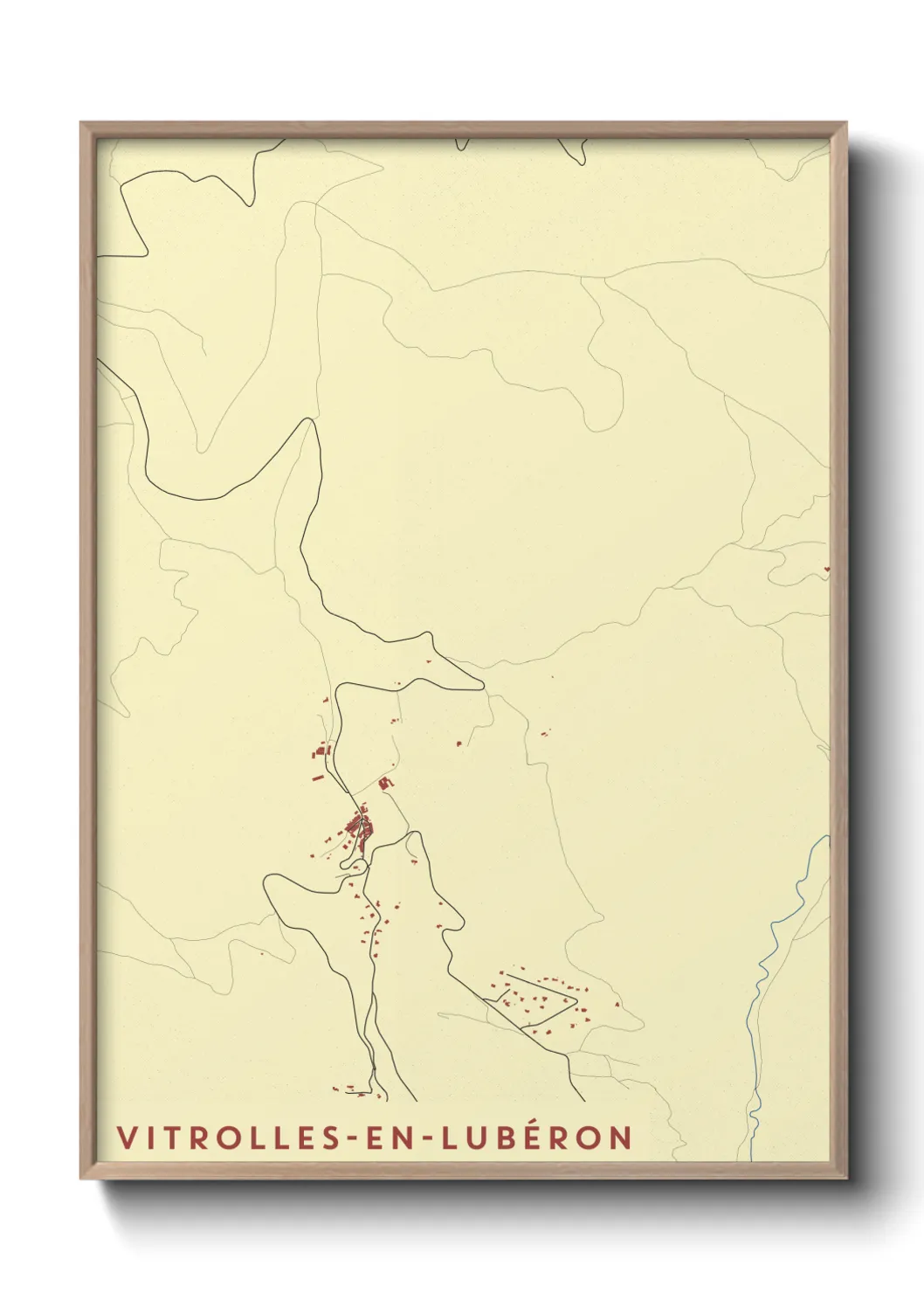 Une affiche de carte sur Vitrolles-en-Lubéron