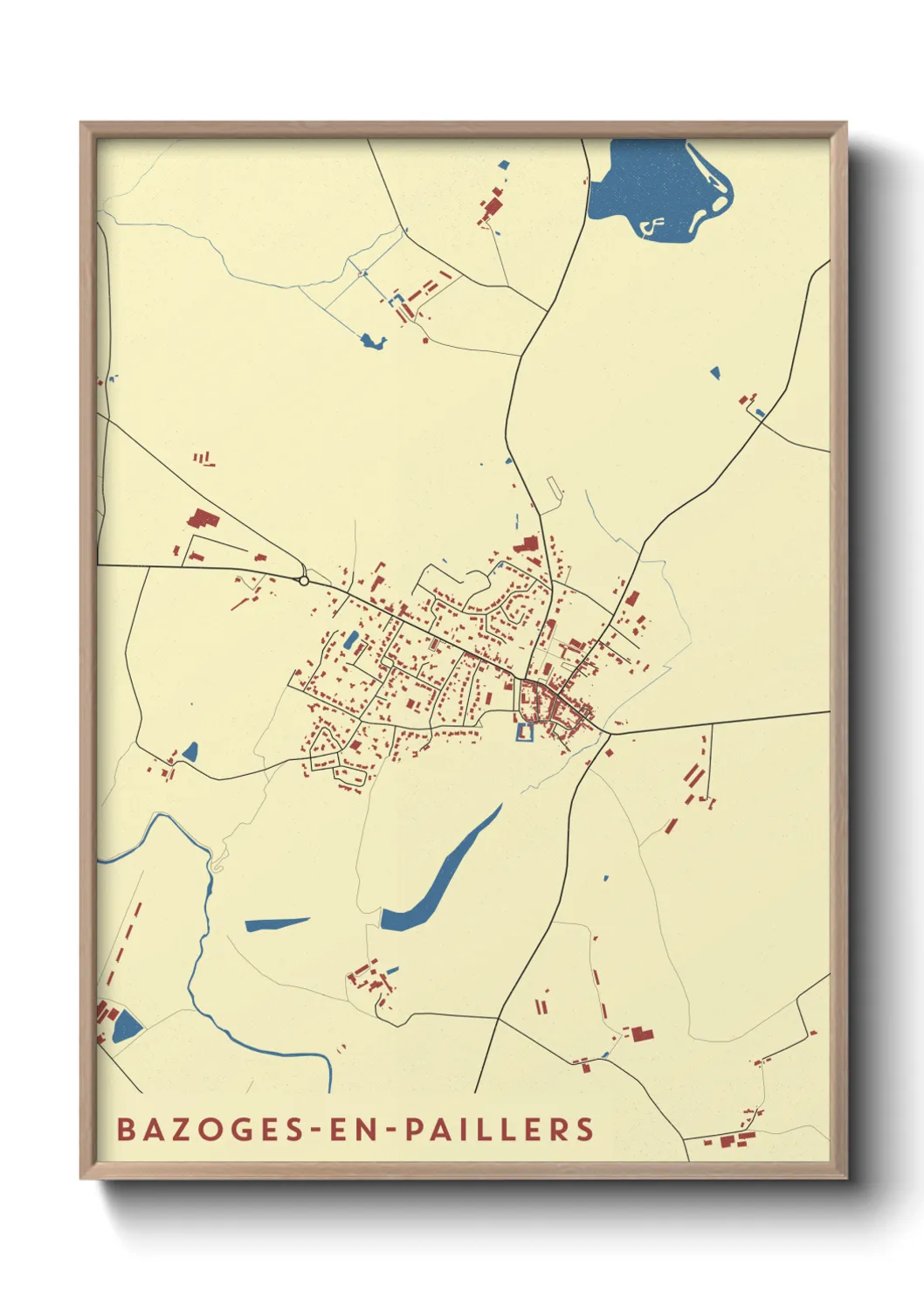 Une affiche de carte sur Bazoges-en-Paillers