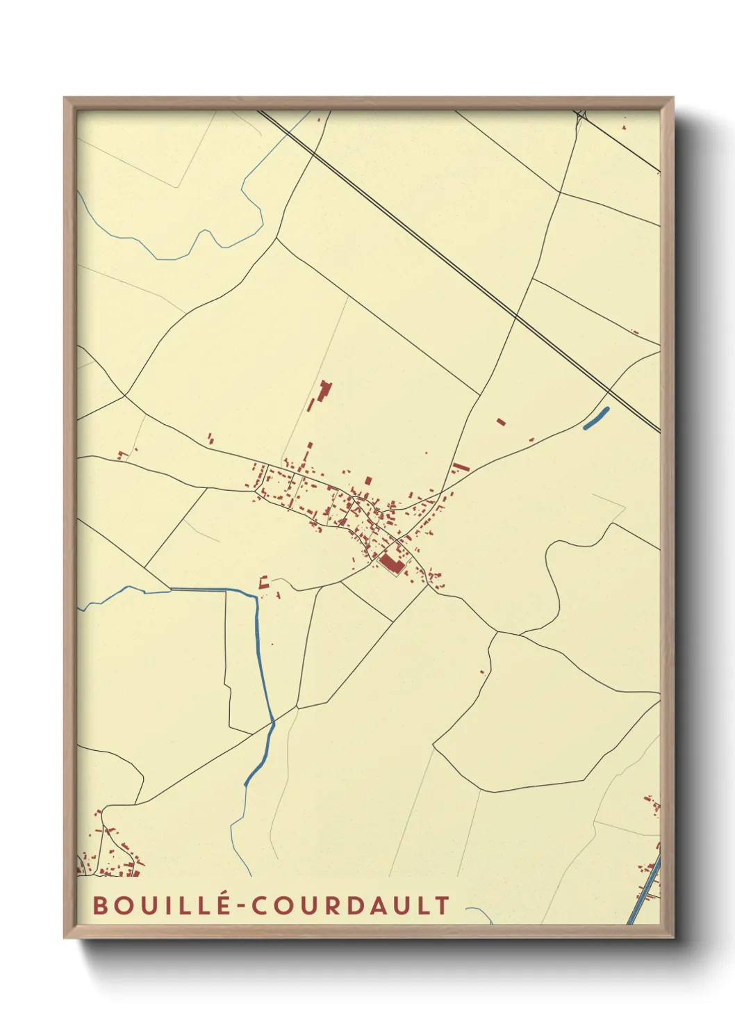 Une affiche de carte sur Bouillé-Courdault