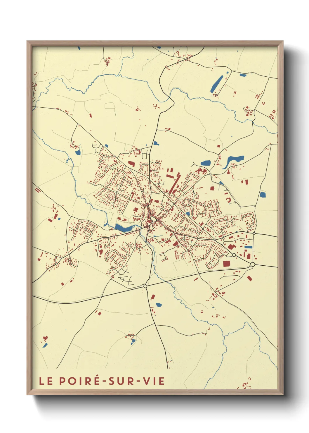 Une affiche de carte sur Le Poiré-sur-Vie