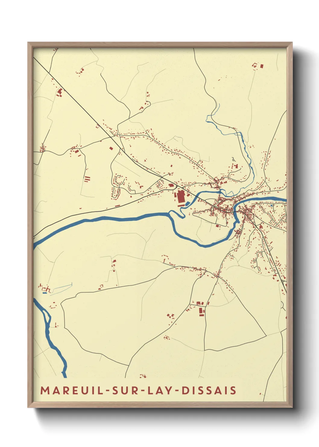 Une affiche de carte sur Mareuil-sur-Lay-Dissais