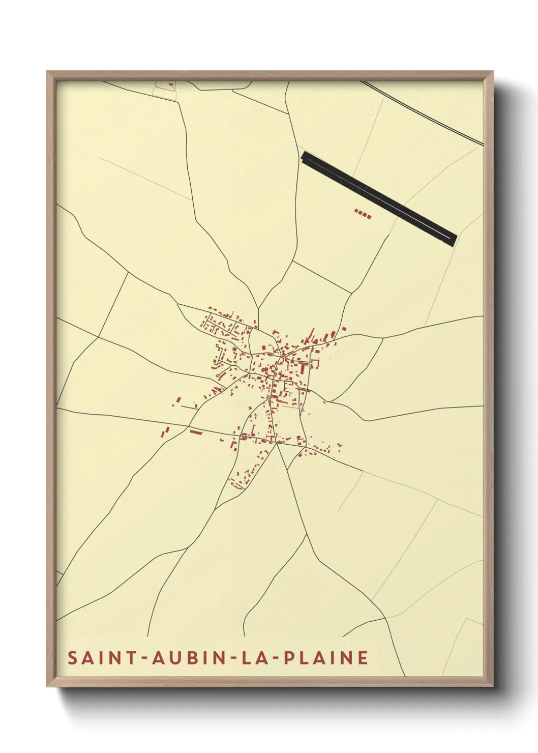 Une affiche de carte sur Saint-Aubin-la-Plaine