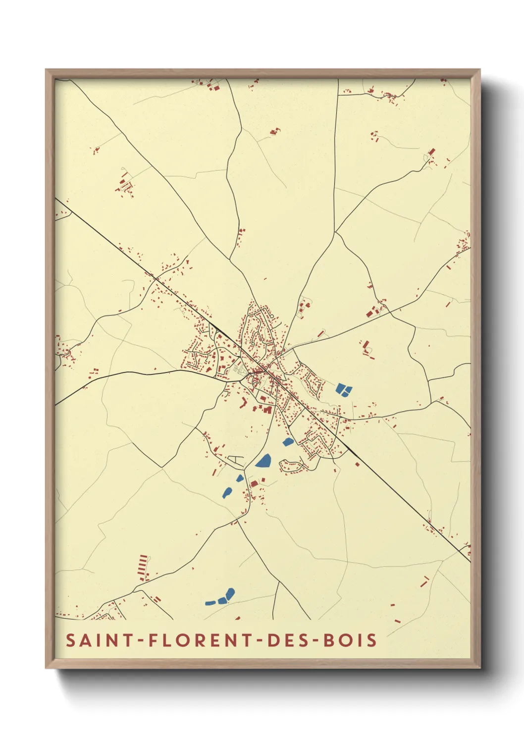 Une affiche de carte sur Saint-Florent-des-Bois