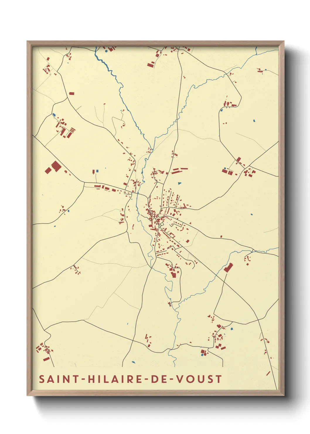 Une affiche de carte sur Saint-Hilaire-de-Voust