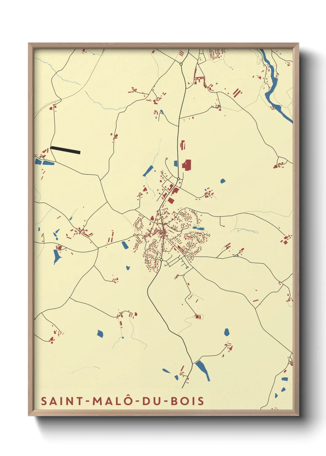Une affiche de carte sur Saint-Malô-du-Bois