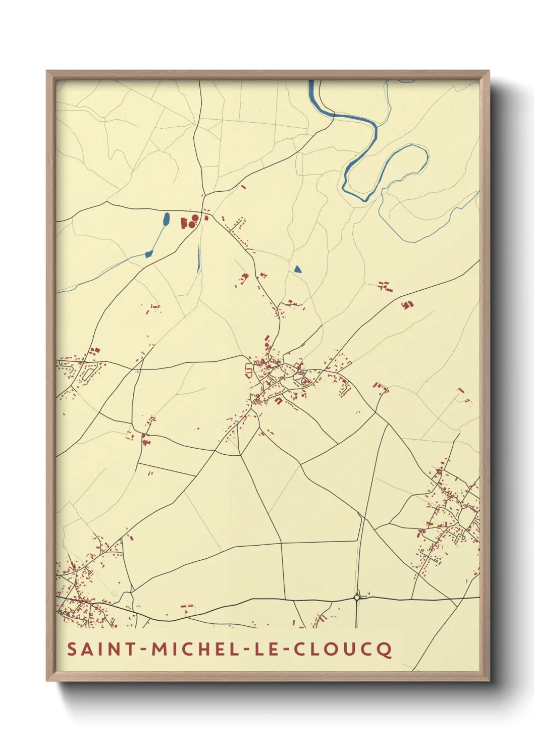 Une affiche de carte sur Saint-Michel-le-Cloucq