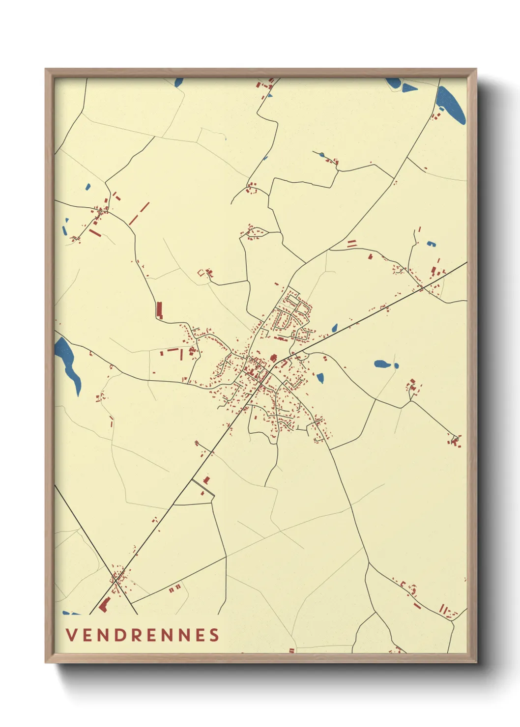 Une affiche de carte sur Vendrennes