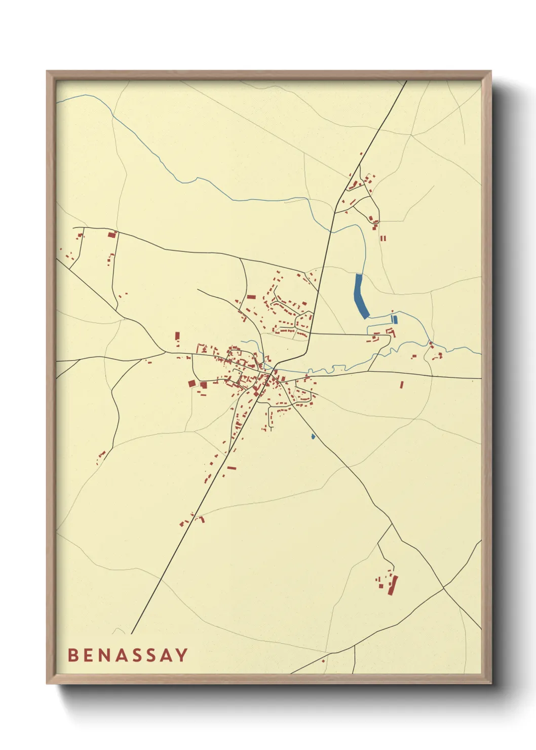 Une affiche de carte sur Benassay