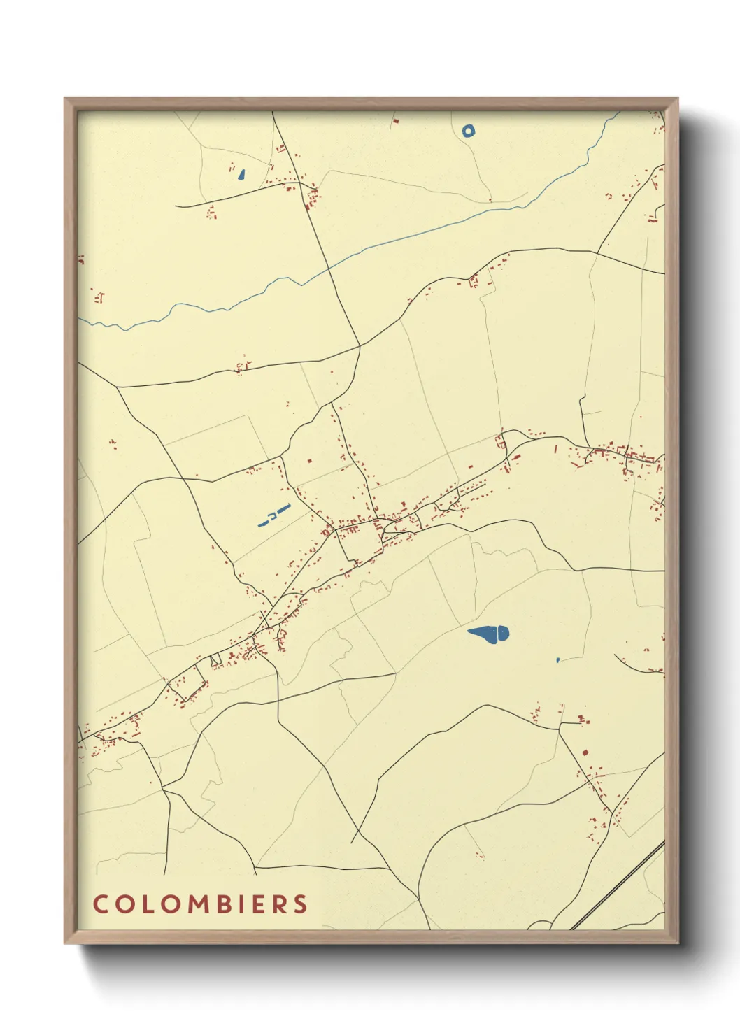 Une affiche de carte sur Colombiers