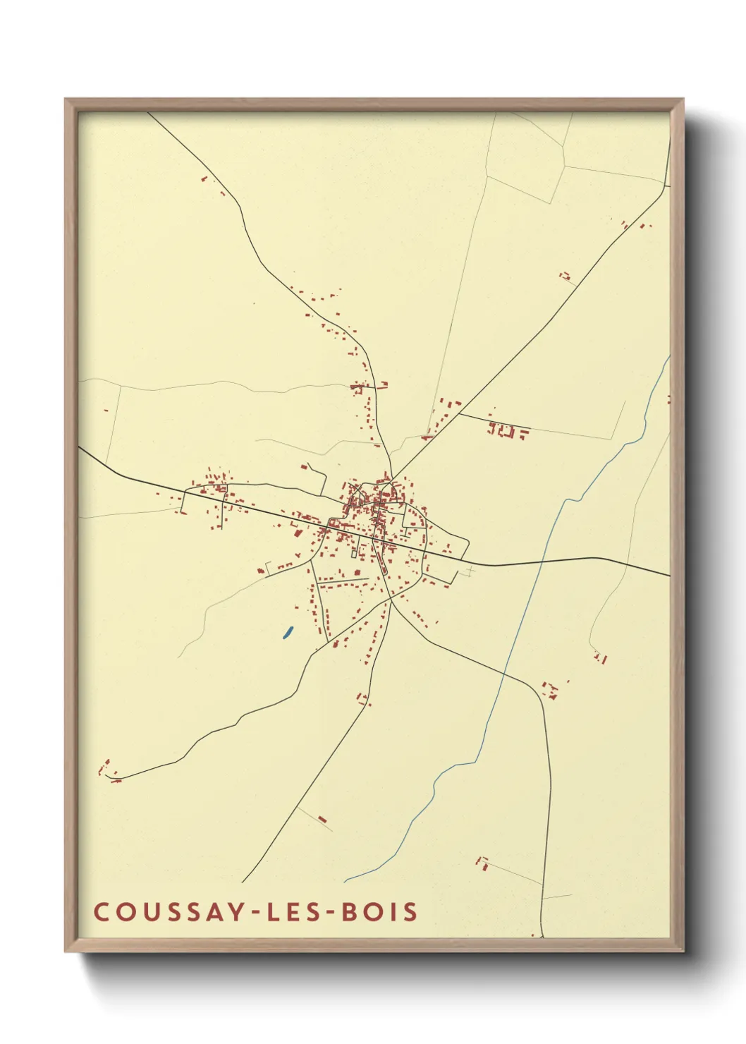 Un poster carteCoussay-les-Bois