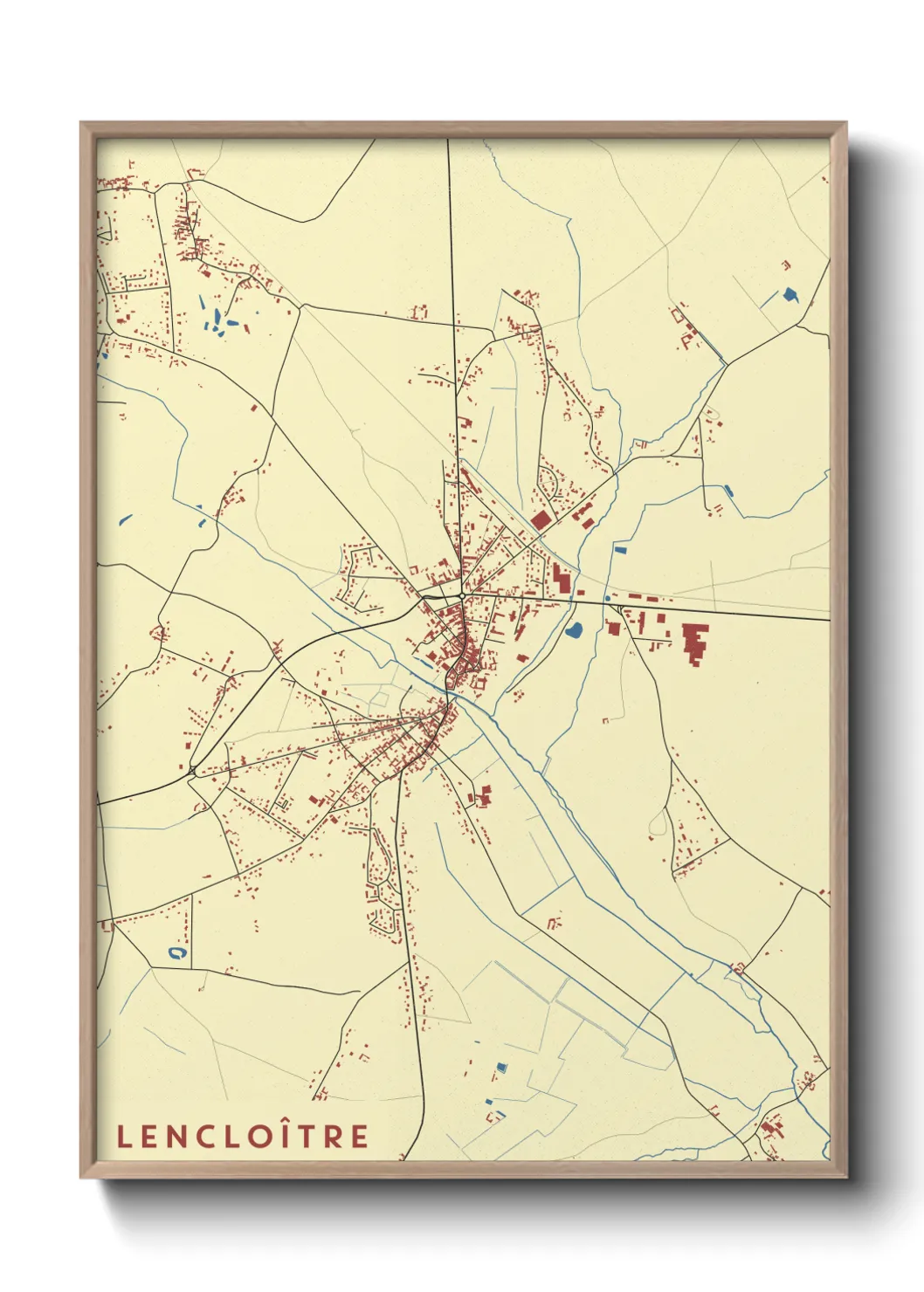Une affiche de carte sur Lencloître
