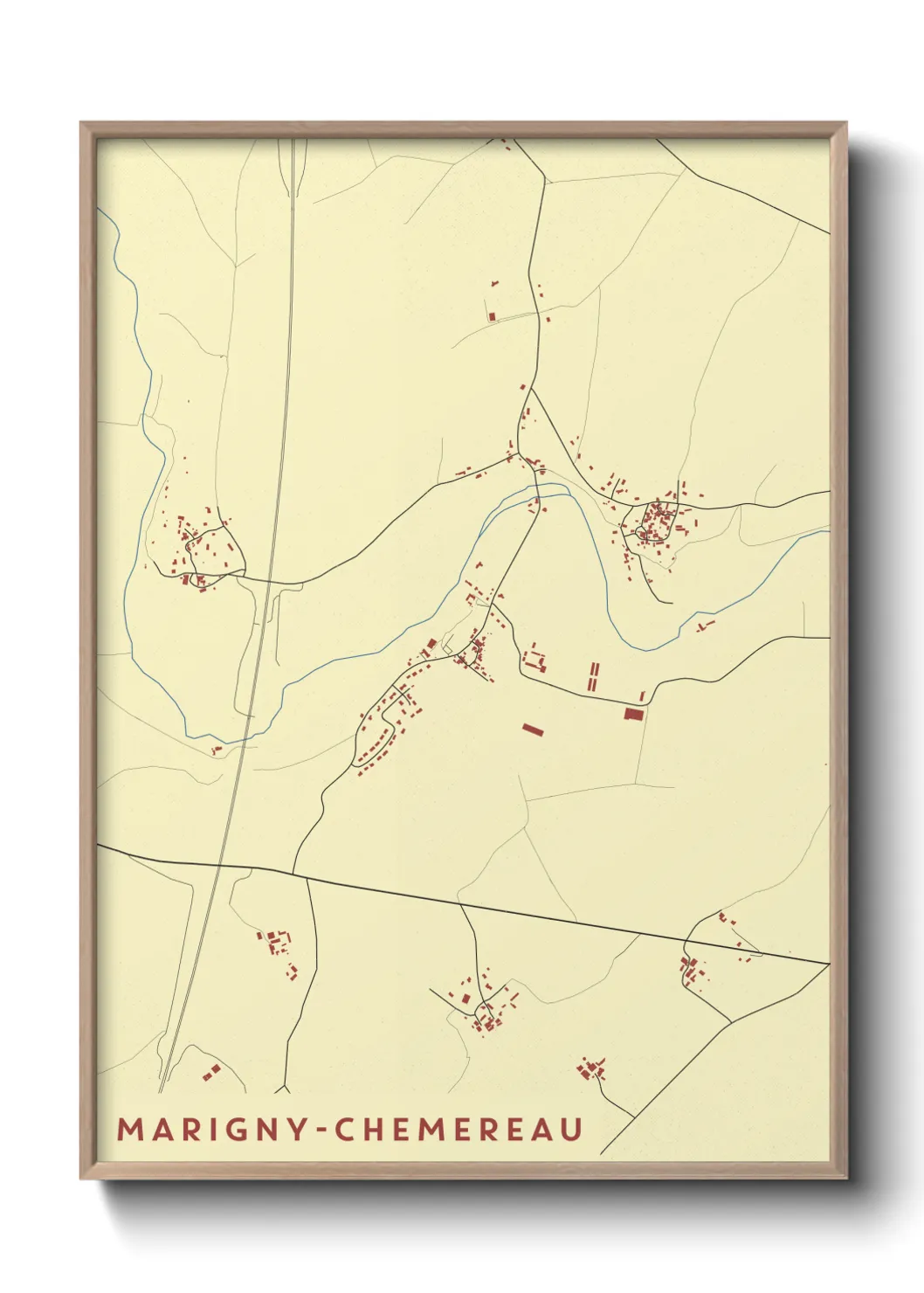 Une affiche de carte sur Marigny-Chemereau