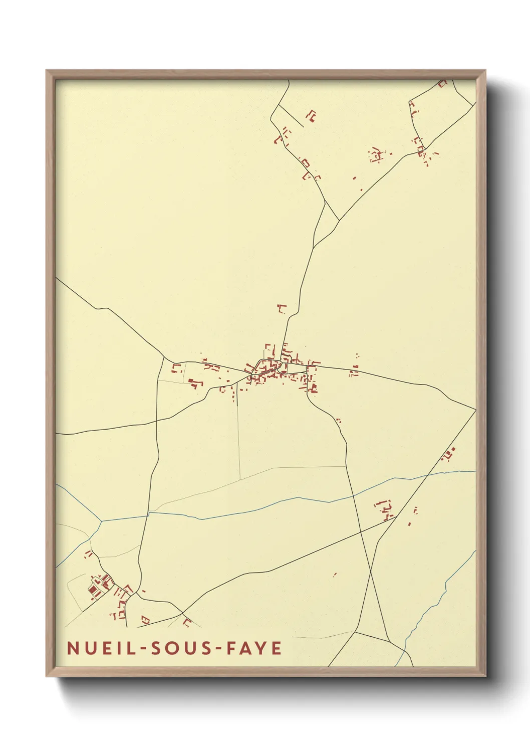 Une affiche de carte sur Nueil-sous-Faye