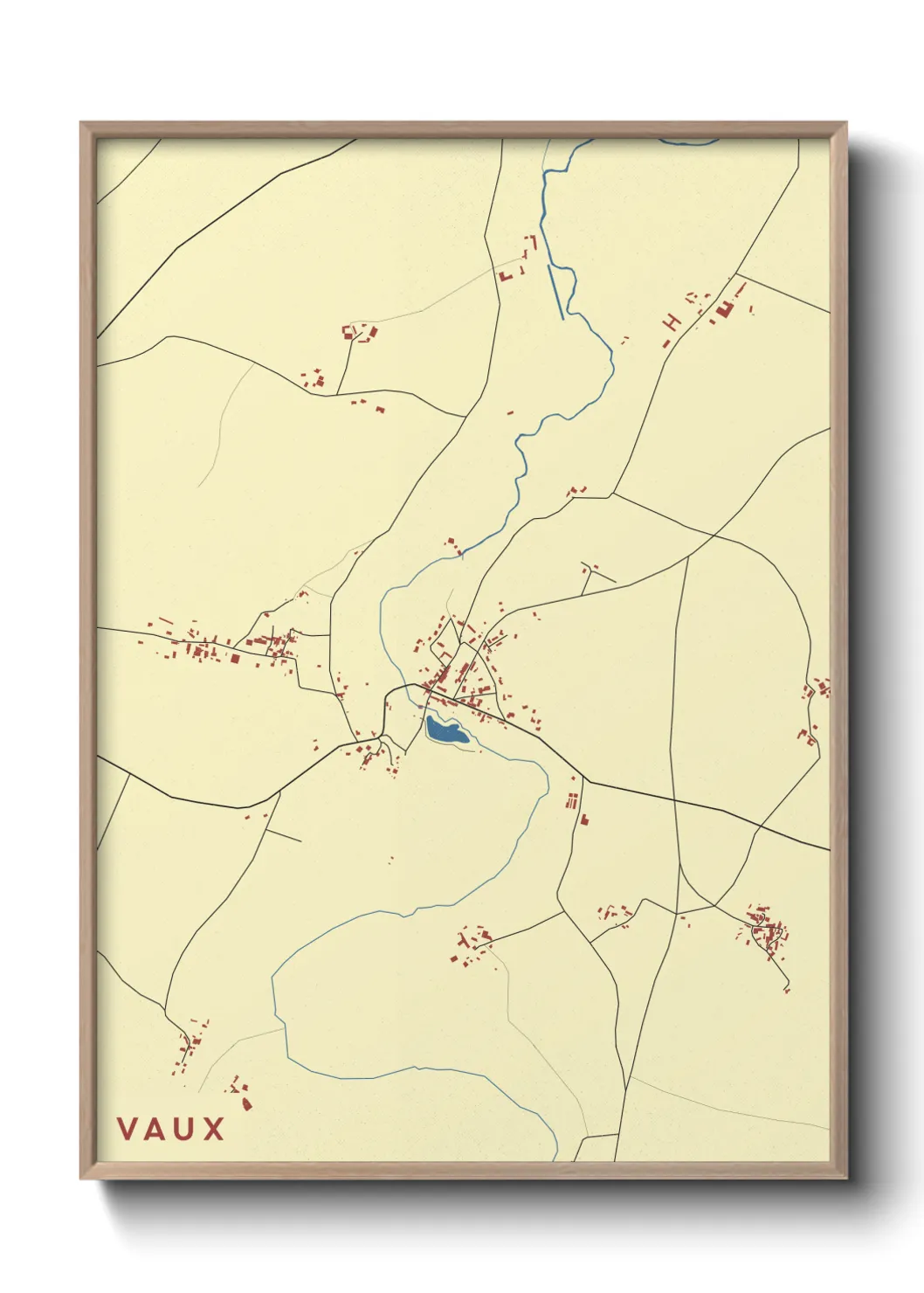 Une affiche de carte sur Vaux