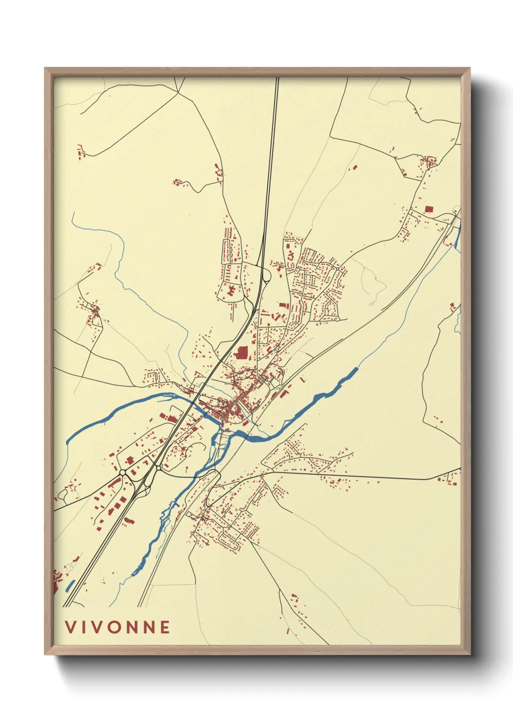 Une affiche de carte sur Vivonne