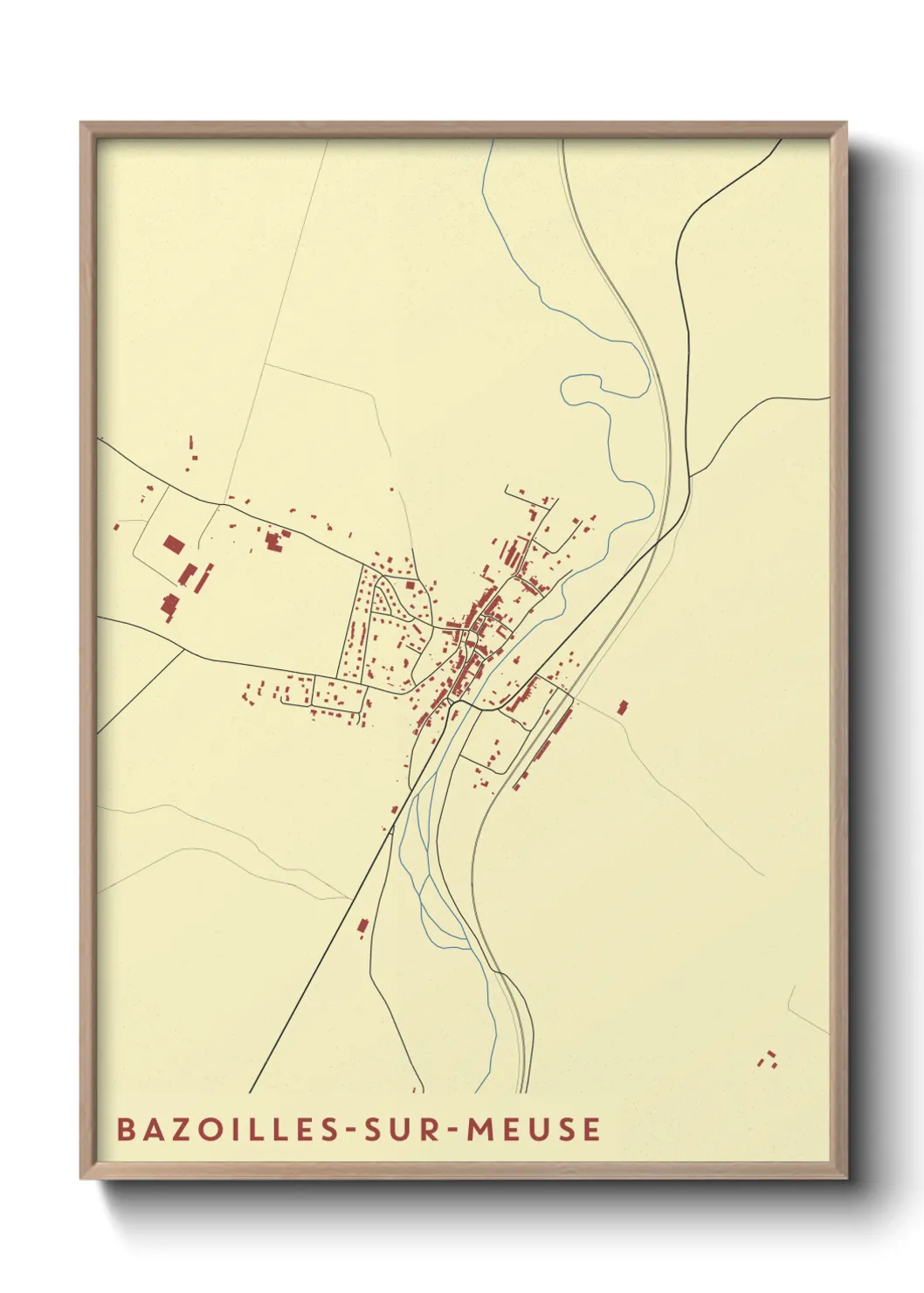 Une affiche de carte sur Bazoilles-sur-Meuse