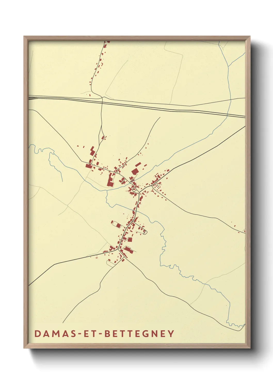Une affiche de carte sur Damas-et-Bettegney