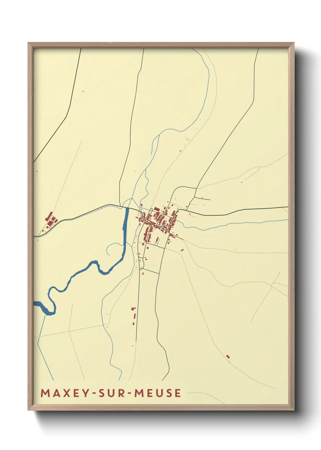 Une affiche de carte sur Maxey-sur-Meuse