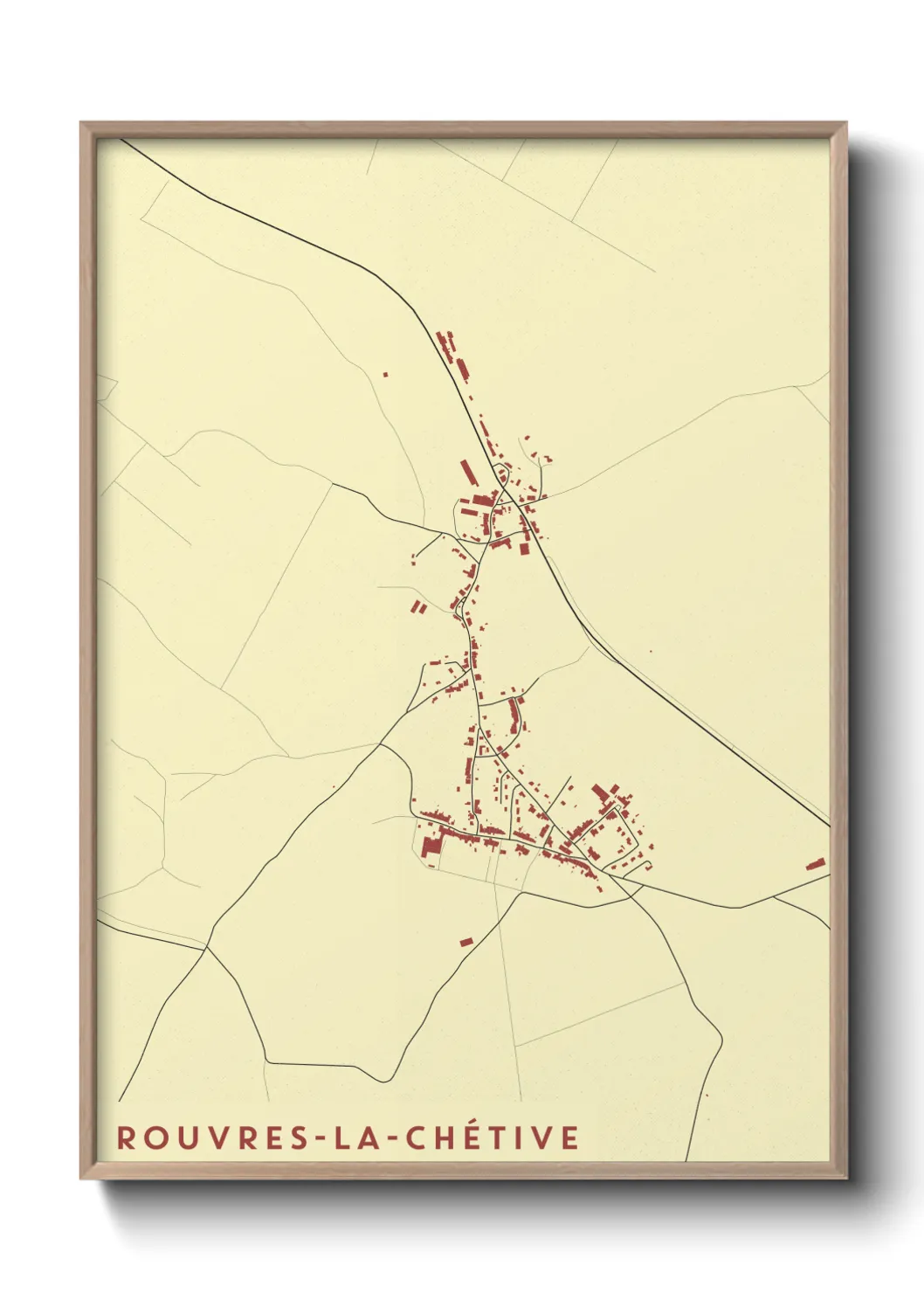 Une affiche de carte sur Rouvres-la-Chétive
