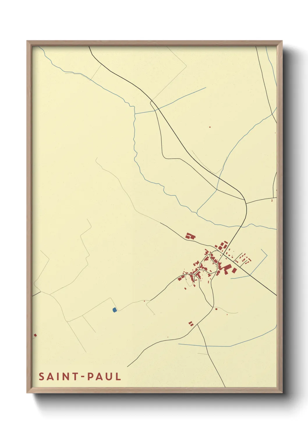 Une affiche de carte sur Saint-Paul