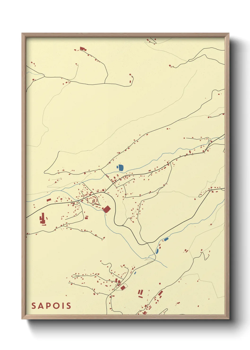 Une affiche de carte sur Sapois