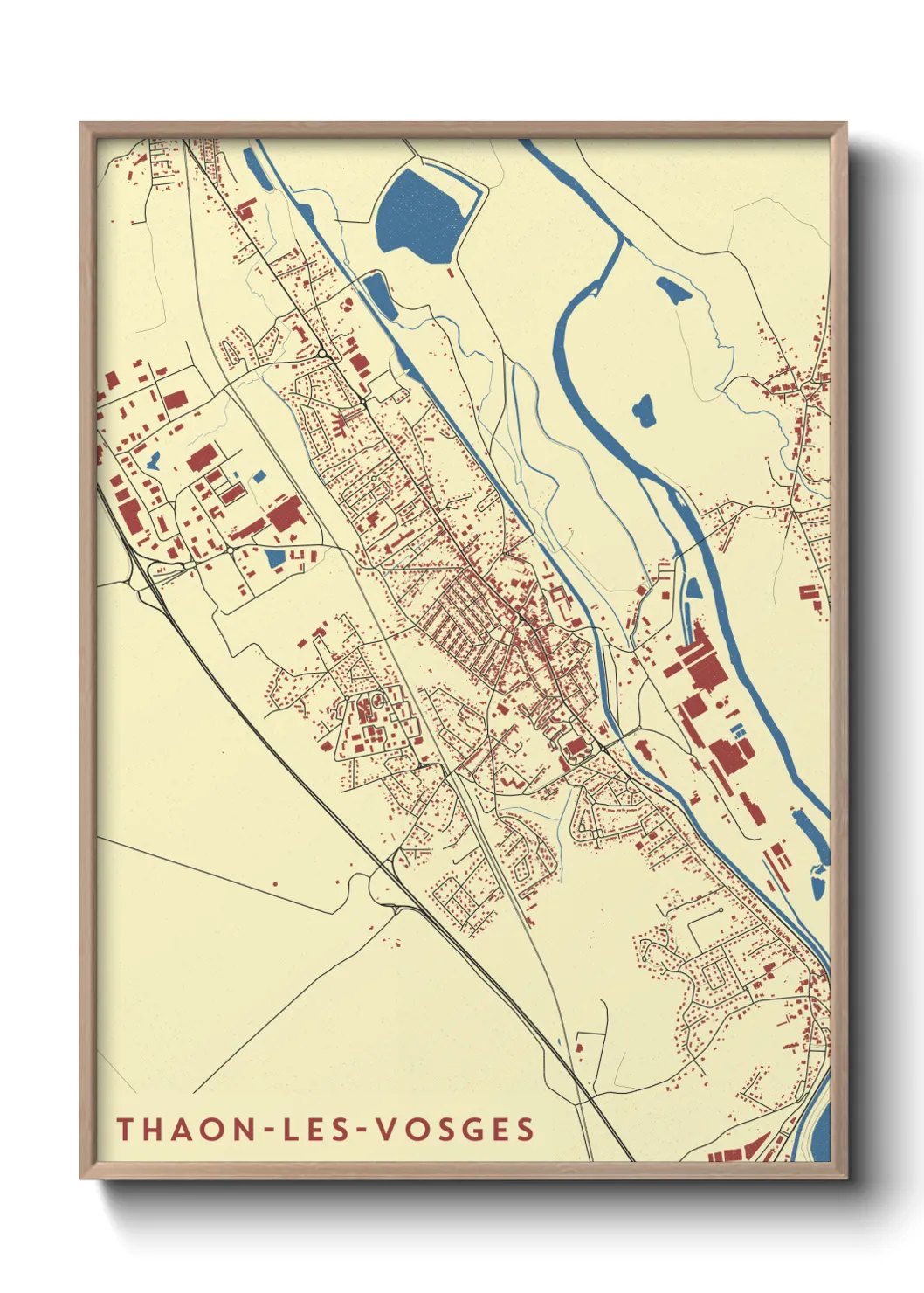 Une affiche de carte sur Thaon-les-Vosges